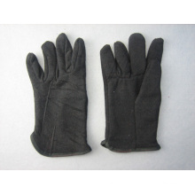 Black Jersey Cotton Fleecy Lined Winter Work Glove-2107